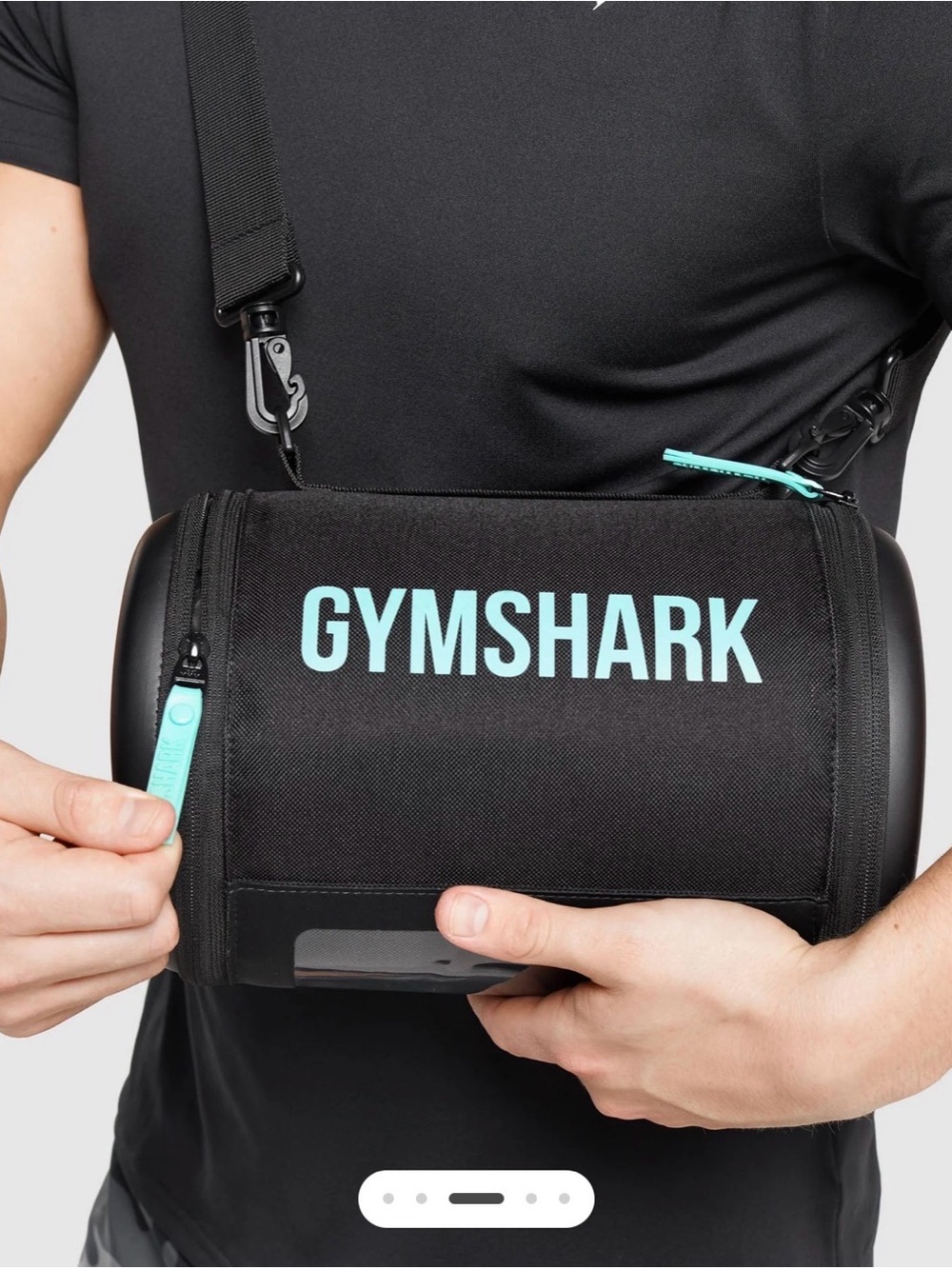 Gymshark LC Bag Lifting Club Black Zipper Barrel Crossbody Sling